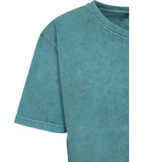 Dámské triko Cropped, prané kyselinou Ladies´ Acid Washed Cropped Tee Build Your Brand Teal Black