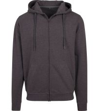 Mikina Terry Zip Terry Zip Hoody Build Your Brand Charcoal (Heather)