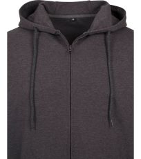 Mikina Terry Zip Terry Zip Hoody Build Your Brand Charcoal (Heather)